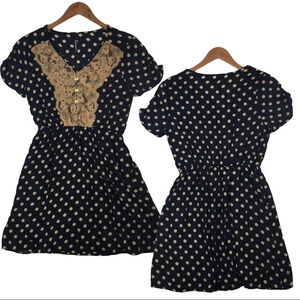 New Peppermint Polka Dot Boho Chic Gypsy Dress S/M